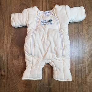 Baby Merlin's Magic Sleepsuit infant 6-9 Months White Cotton Swaddle Transition